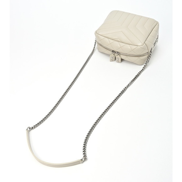 Saint Laurent Shoulder Chain Bowling Lulu Ivory Bag - Picture 1 of 10